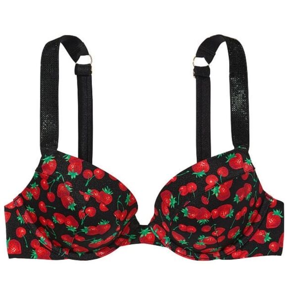 VICTORIA'S SECRET SWIM Shine Strap Sexy Tee Push-Up Bikini Top Mixed Berry - Picture 1 of 4